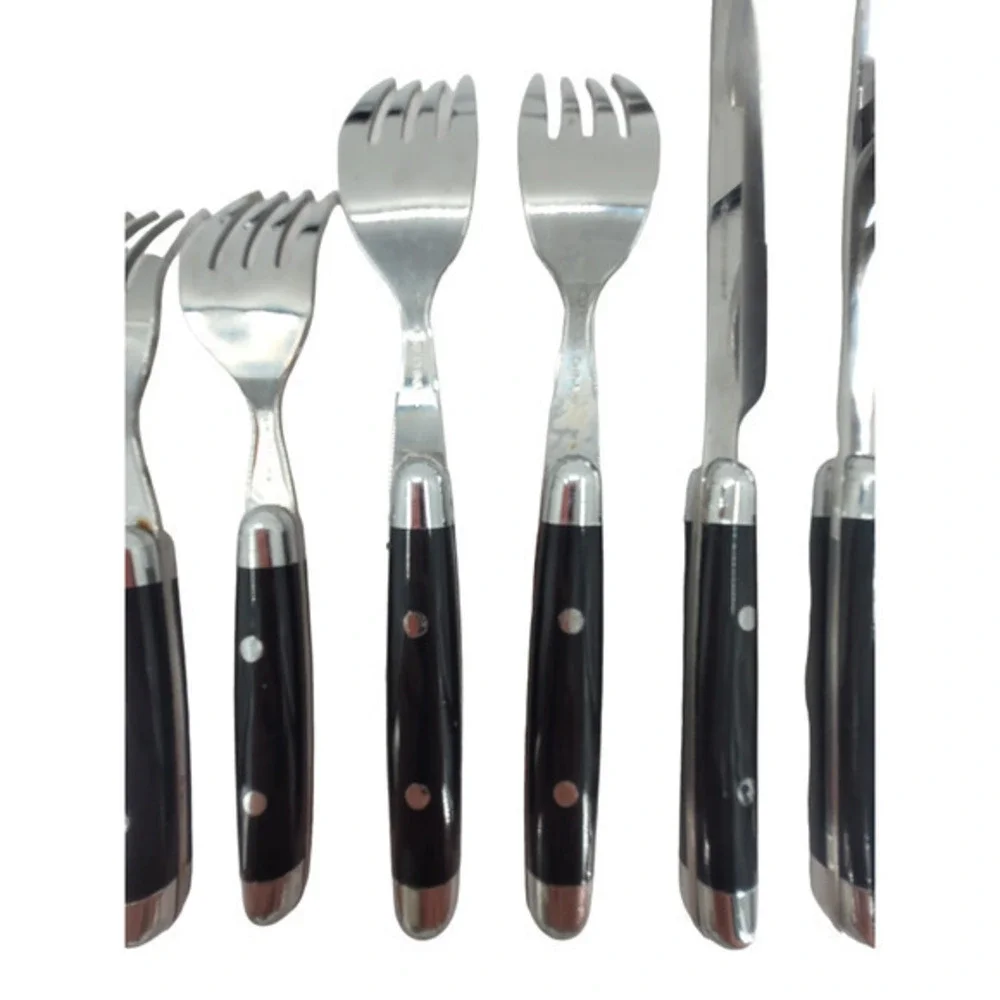 Cambridge Silversmiths Jubilee Black Handle Flatware Set Service for‎ 2 2-2